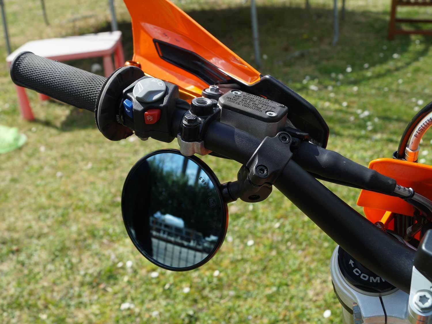 1x Enduro Spiegel FAR Flexi 7699 schwarz f. 22-24mm Lenker verstellbar E-geprüft