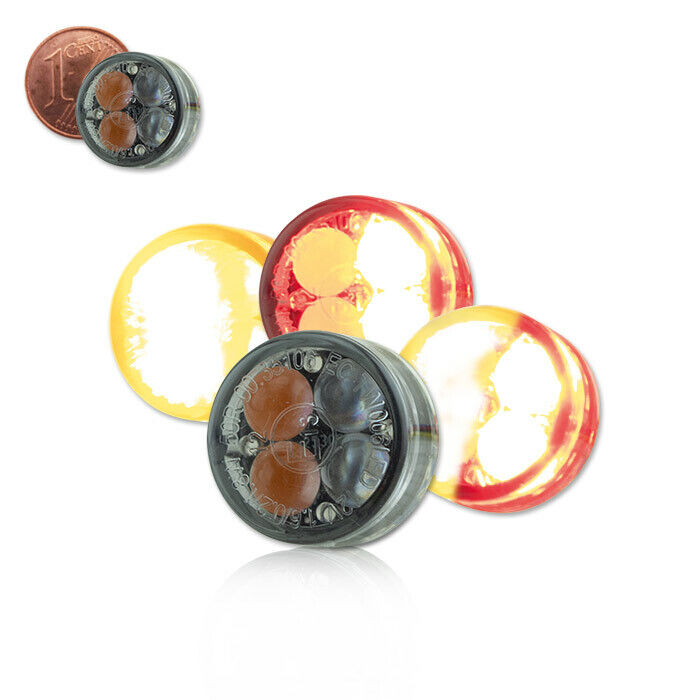 2 x SMD Einbaublinker Positionslicht vorne Zero getönt E-gepr d16x8,5mm