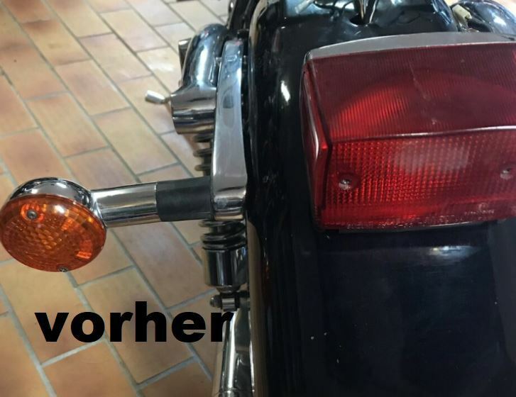 SMD LED - Blinker 3in1 mini schwarz / chrom E-geprüft f. Harley Davidson u.a.