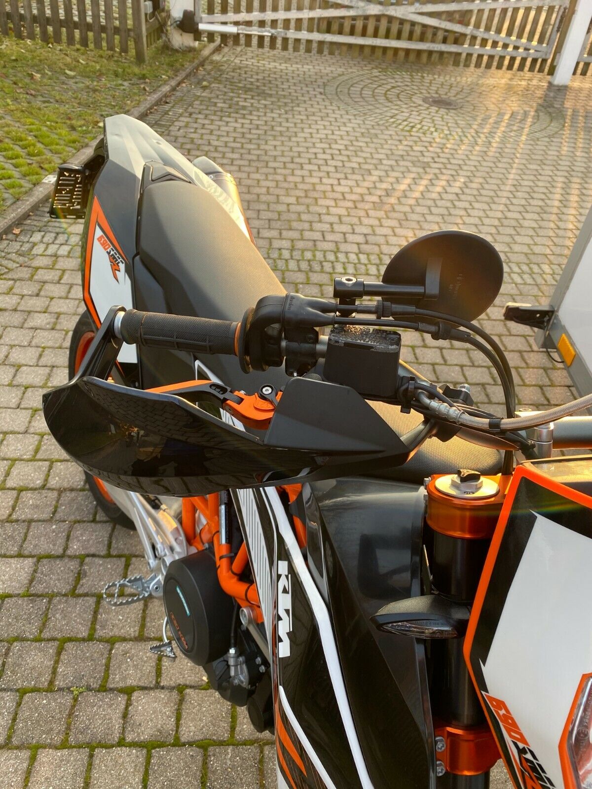 Lenkerspiegel inkl Anbaukit Plug & Play kompl. Shin Yo z.B. für KTM 690