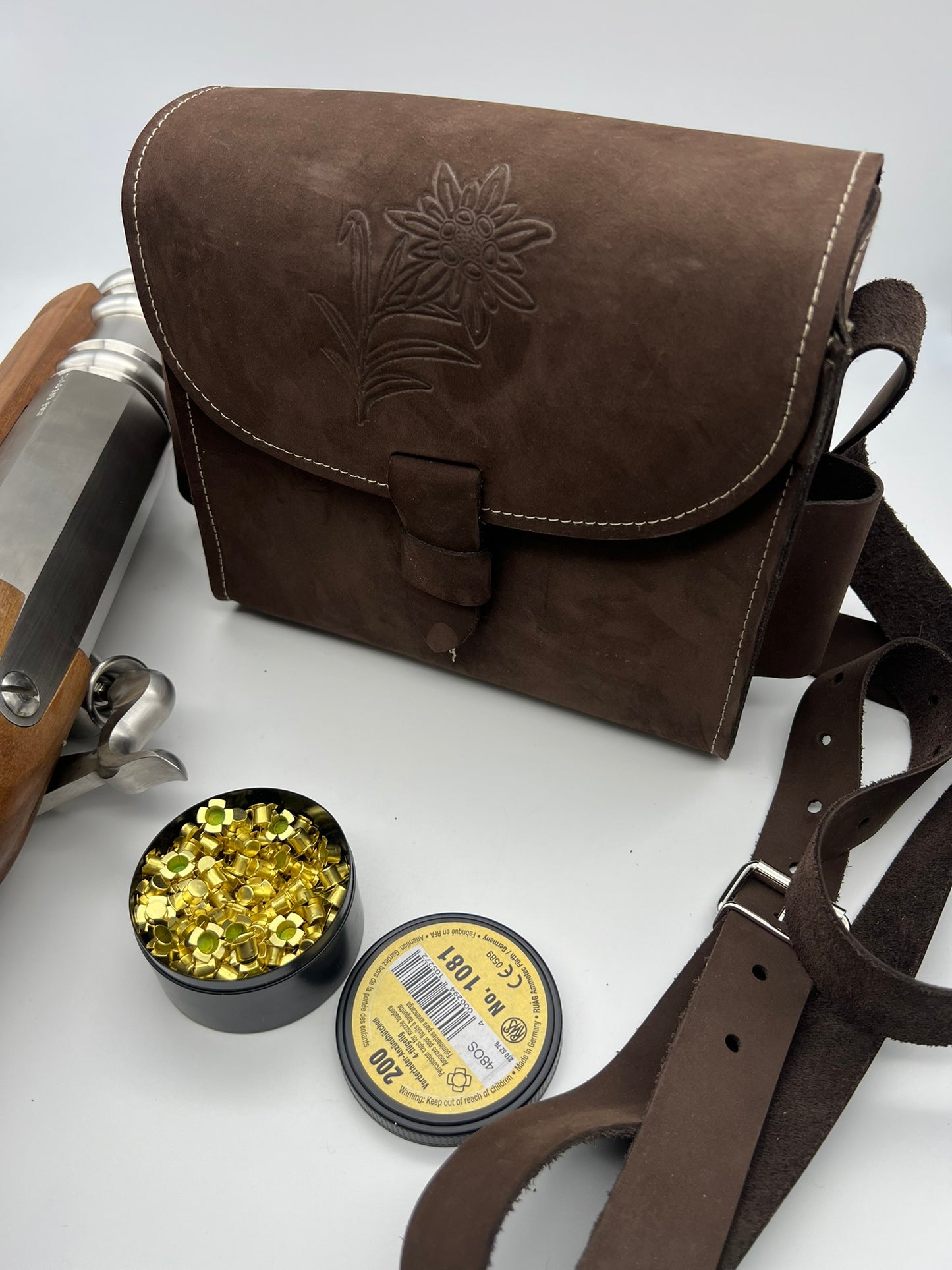 Böllertasche, Umhängetasche für Böllerschützen - Echtleder