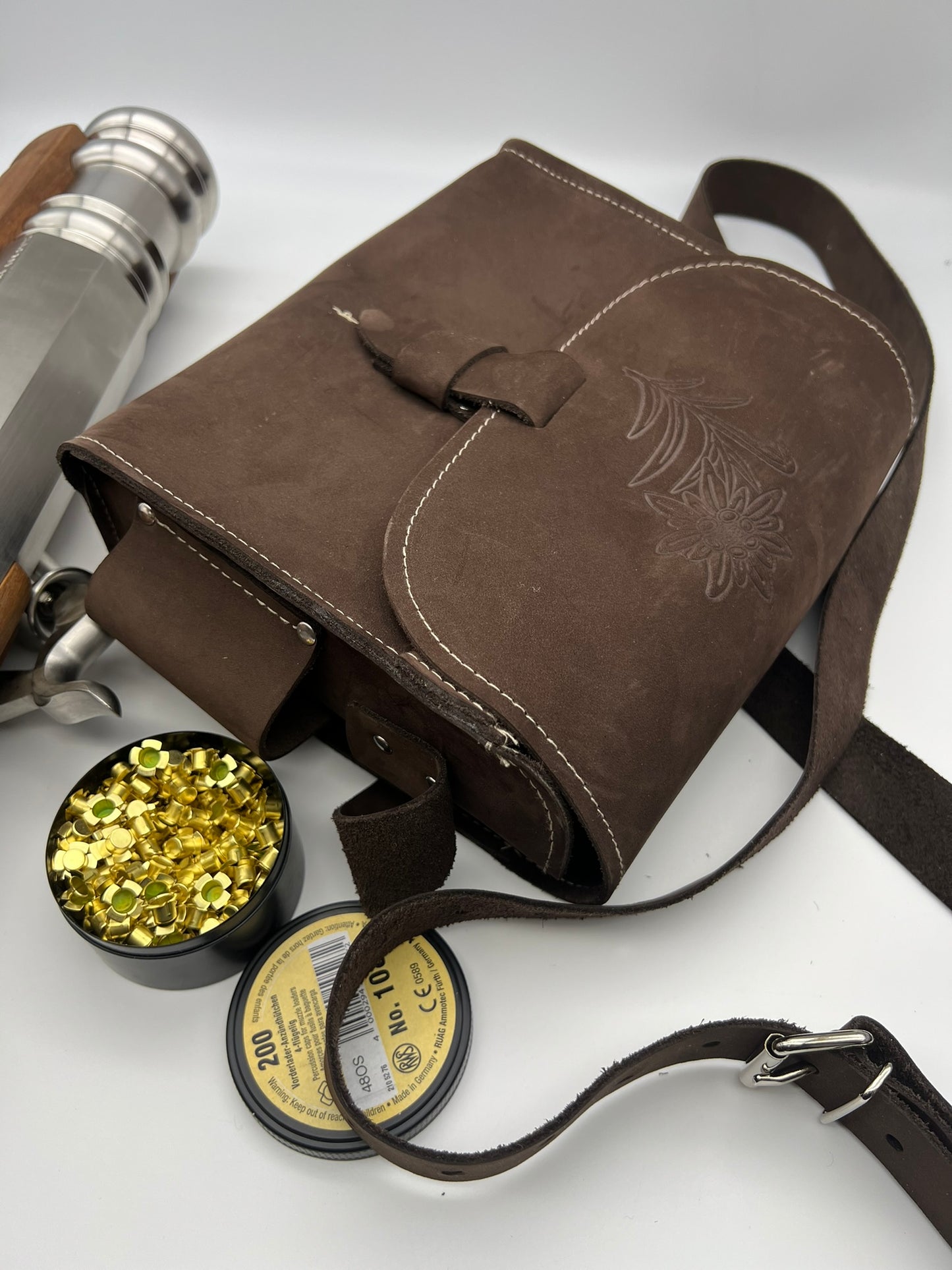 Böllertasche, Umhängetasche für Böllerschützen - Echtleder