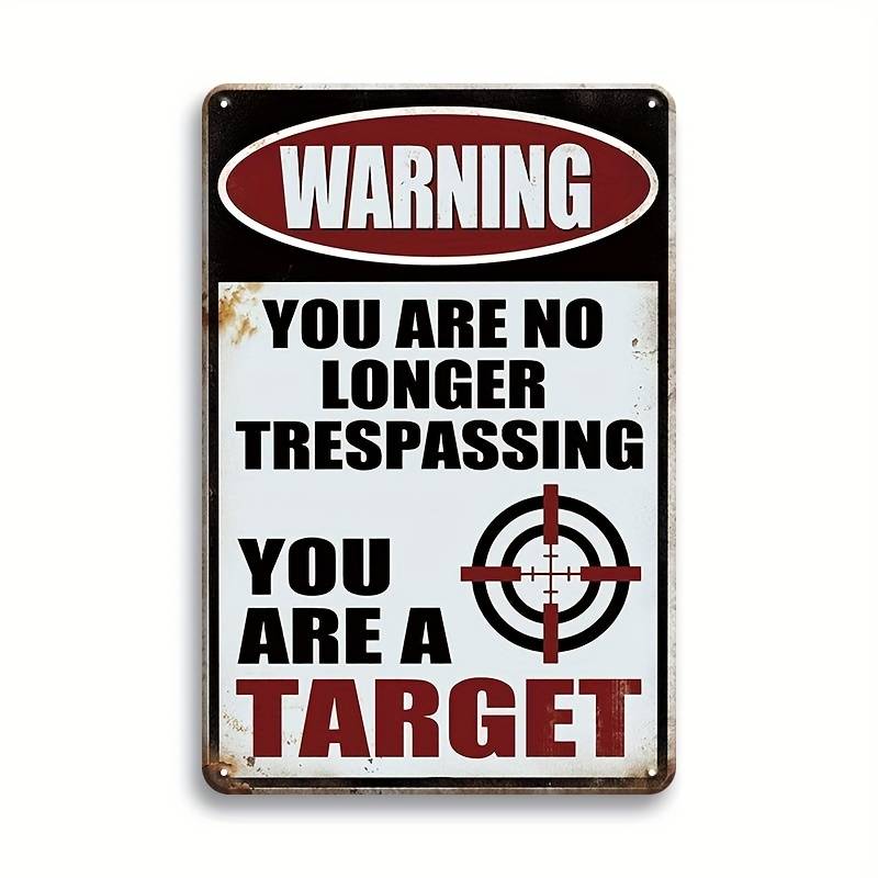 Blechschild WARNING - YOU ARE A TARGET 30 x 20 cm