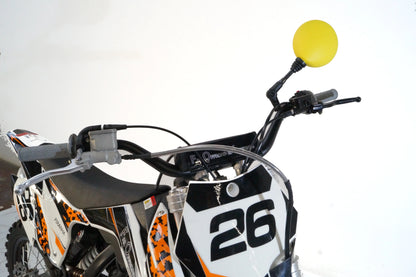 FAR 0257G Motorrad-Rückspiegel Lenkerspiegel gelb klappbar, z.B. f. Suzuki u.a.