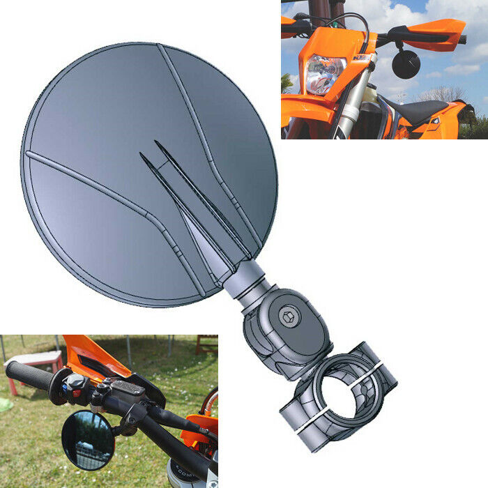 Spiegel Paar FAR Flexi schwarz E-geprüft verstellbar für 22-24 mm Enduro Lenker