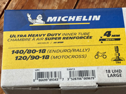 MICHELIN Schlauch OFFROAD (18 UHD großes Ventil TR4) 140/80-18 Stärke 4mm