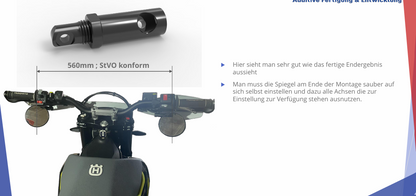 SHIN YO Superbike/Supermoto Spiegelset (verstellbar) inkl. MOTEX -Adapterset StVO-konform