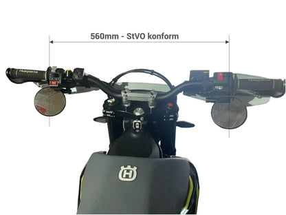 SHIN YO Superbike/Supermoto Spiegelset (verstellbar) inkl. MOTEX -Adapterset StVO-konform