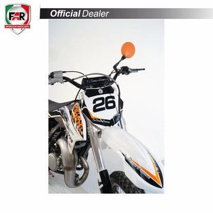 FAR 0257AMotorrad-Rückspiegel Lenkerspiegel orange klappbar, z.B. f. KTM u.a.